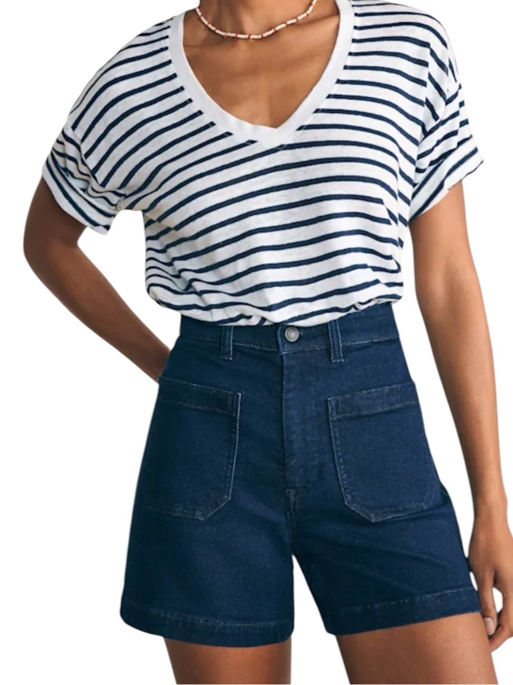 Faherty - Stretch Terry Patch Pocket Shorts Clermont Wash High Rise Sz 29